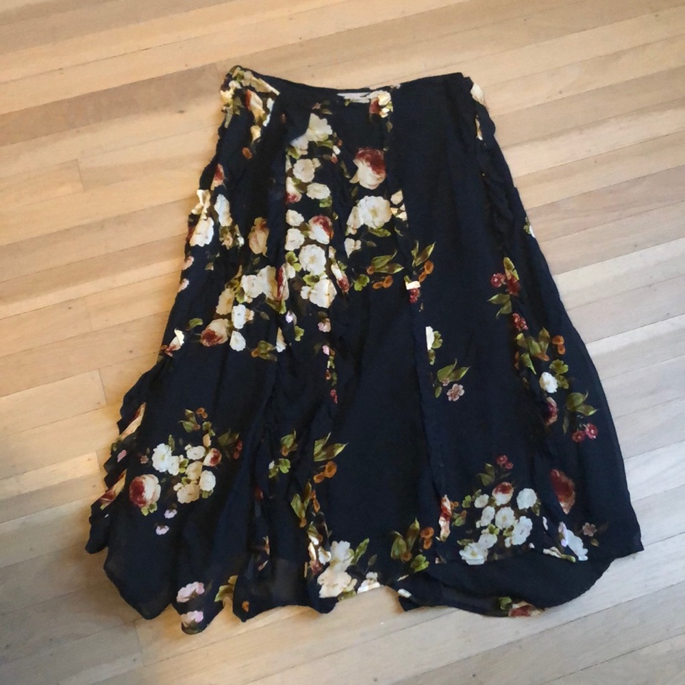 Preen floral skirt with ruffle detail